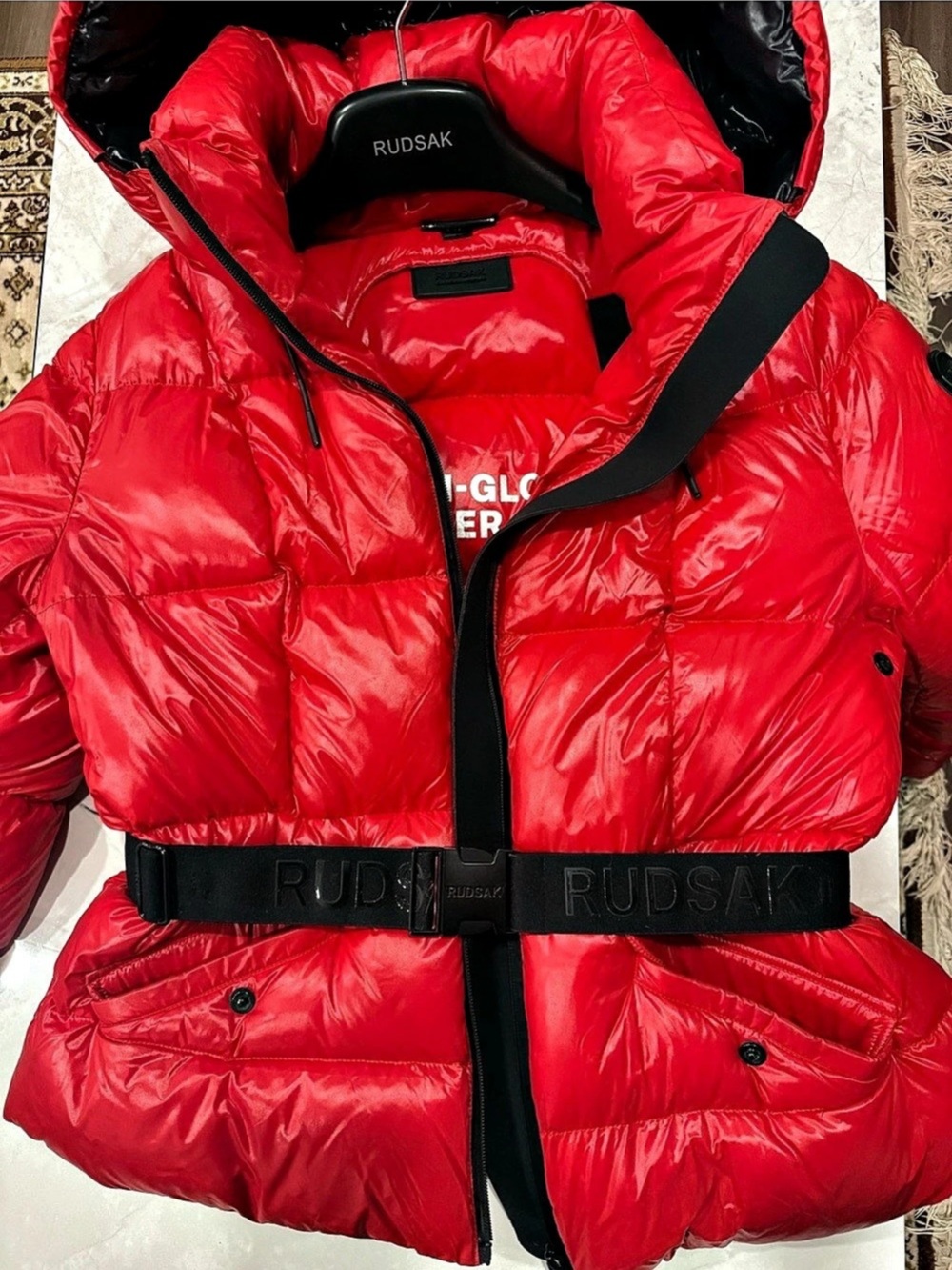 Rudsak The Semi-Gloss Puffer Red Puffer Jacket Like New - Picture 3 of 6